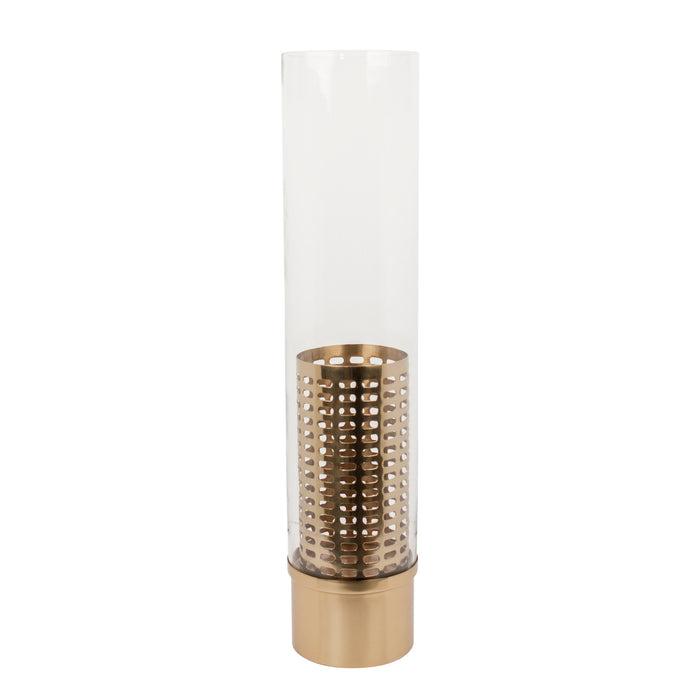 candle holder high model perforated with glass